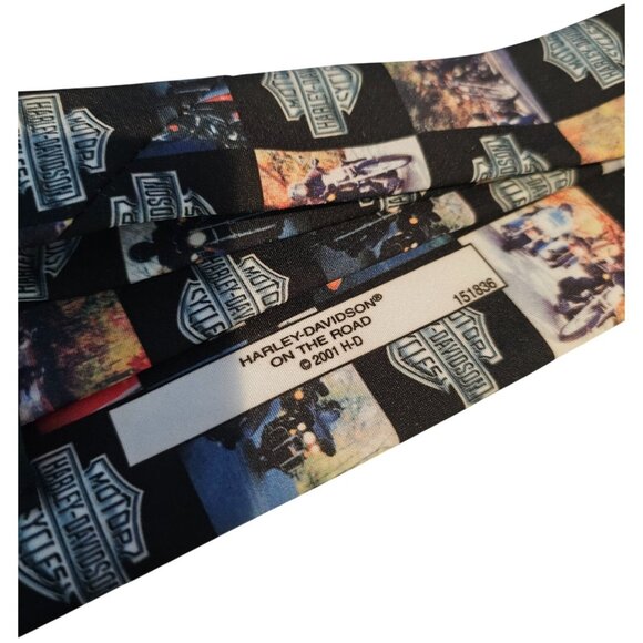 Harley-Davidson Ralph Marlin On The Road Tie 2001 Black Photographs Motorcycles - Picture 6 of 7